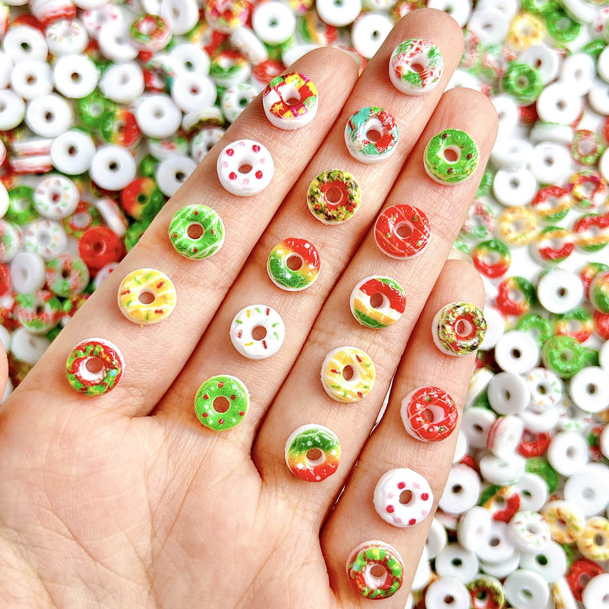 30PCS 3D Acrylic Doughnuts Bre - Nail Art Xmas Design ulasan dan harga