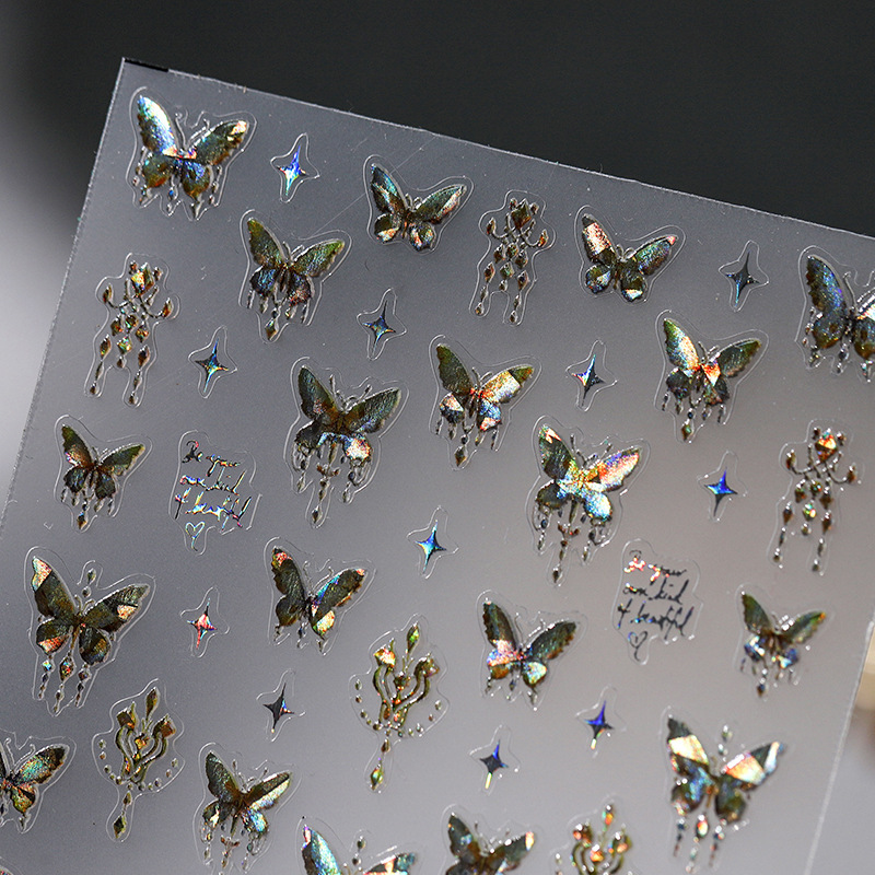5D Relief Glitter Gold Laser B - Nail Art Van Gogh ulasan dan harga