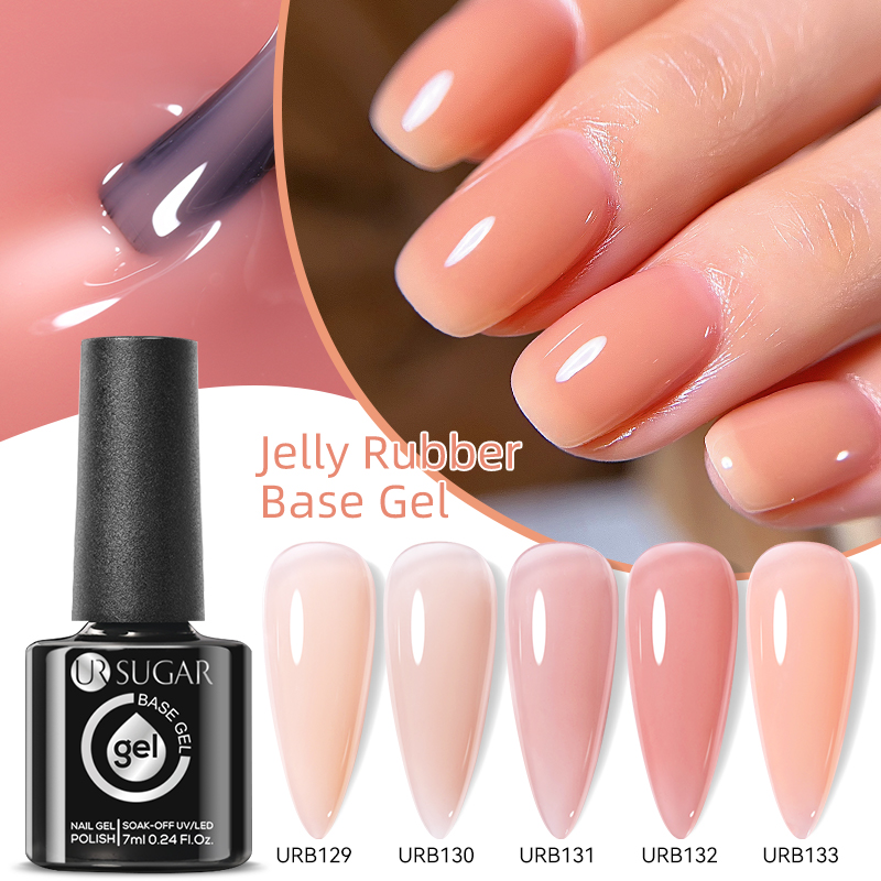 UR SUGAR 7ml Crystal Rubber Ba - Nail Art Natural Pink ulasan dan harga