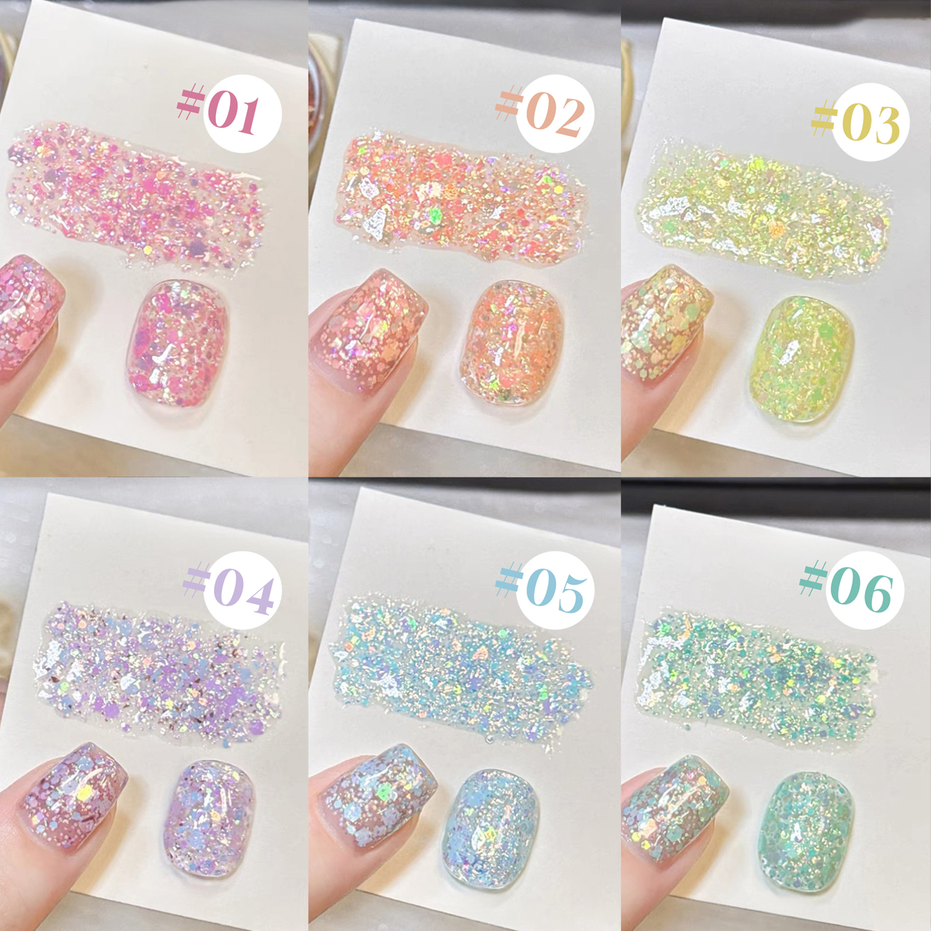 12ml Rainbow Glitter Gel Polis - Nail Art Rainbow ulasan dan harga