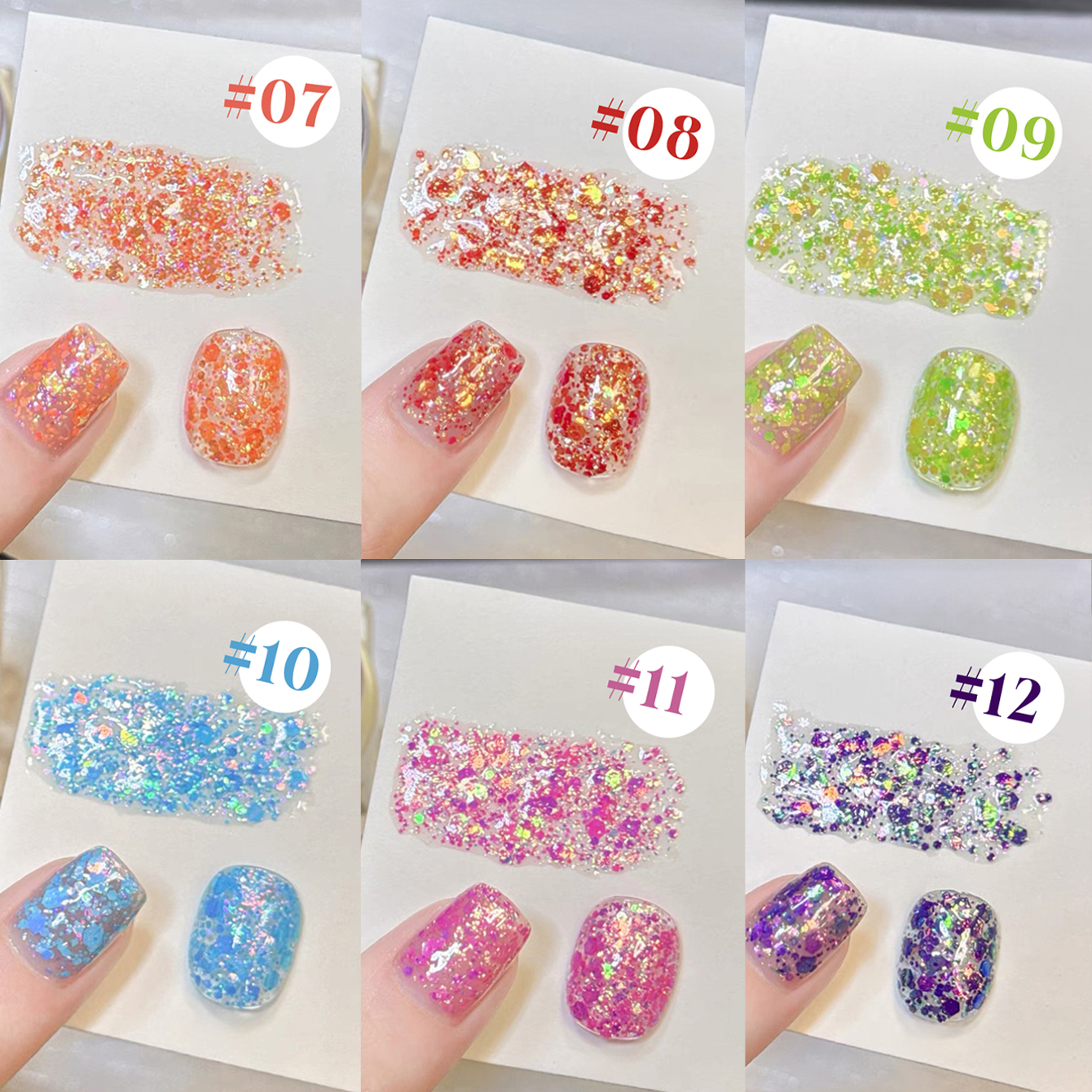 12ml Rainbow Glitter Gel Polis - Nail Art Rainbow ulasan dan harga
