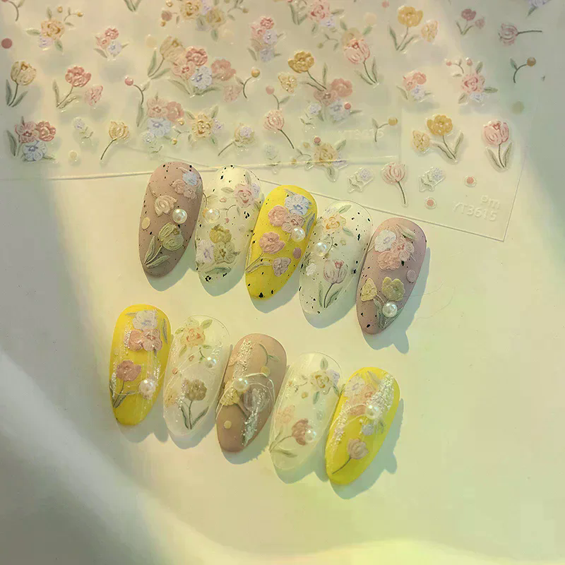 5D Christmas Romantic Tulips F - Nail Art Xmas Design ulasan dan harga