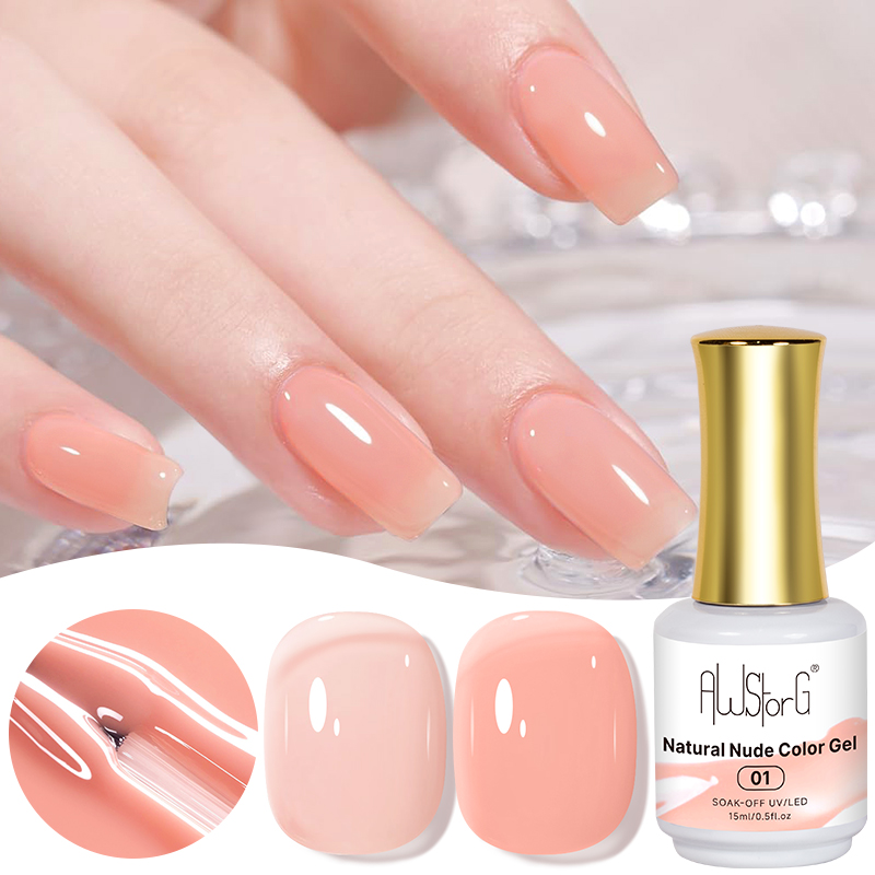 AWStorG 15ML Natural Nude Pink - Nail Art Natural Pink ulasan dan harga