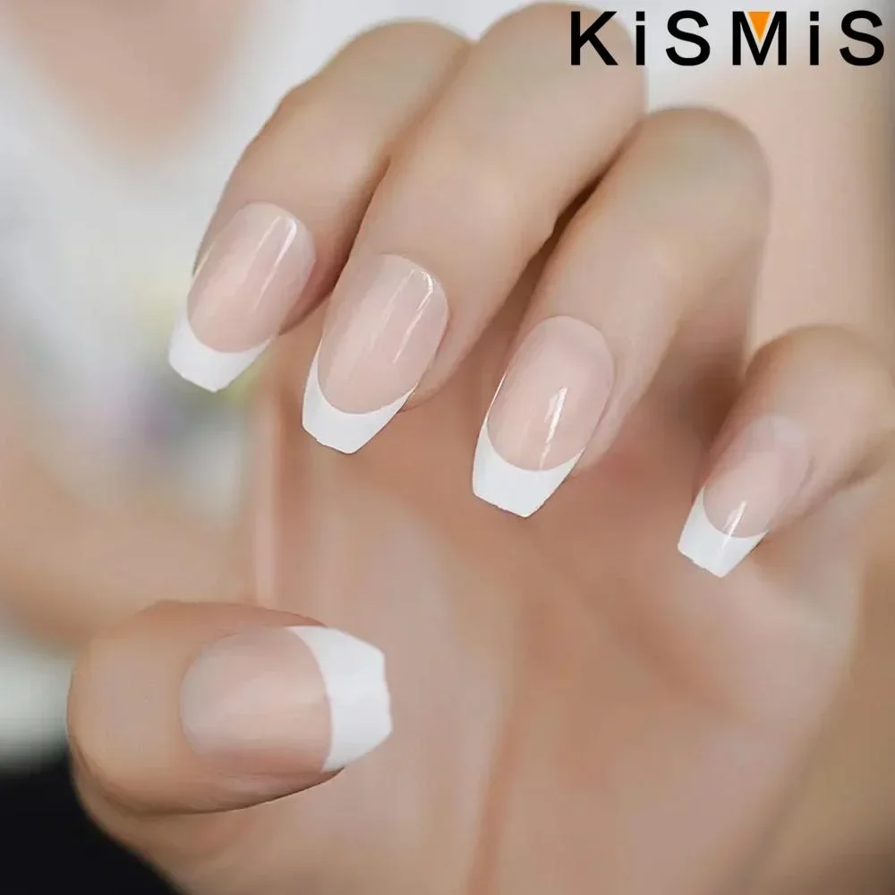 24Pcs French Pink Fake Nails S - Nail Art Natural Pink ulasan dan harga