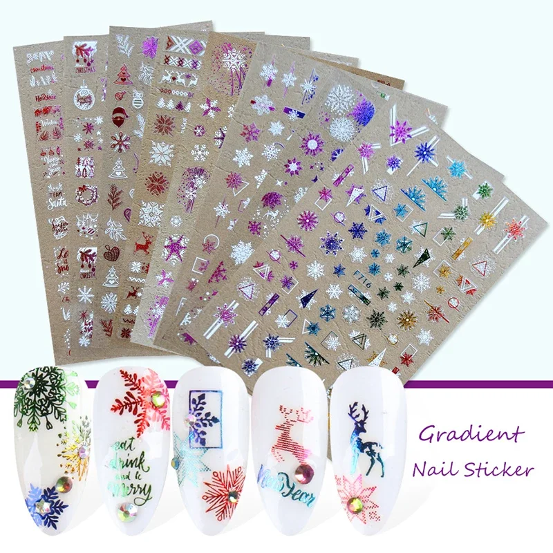 Xmas Nails Stickers Winter San - Nail Art Xmas Design ulasan dan harga