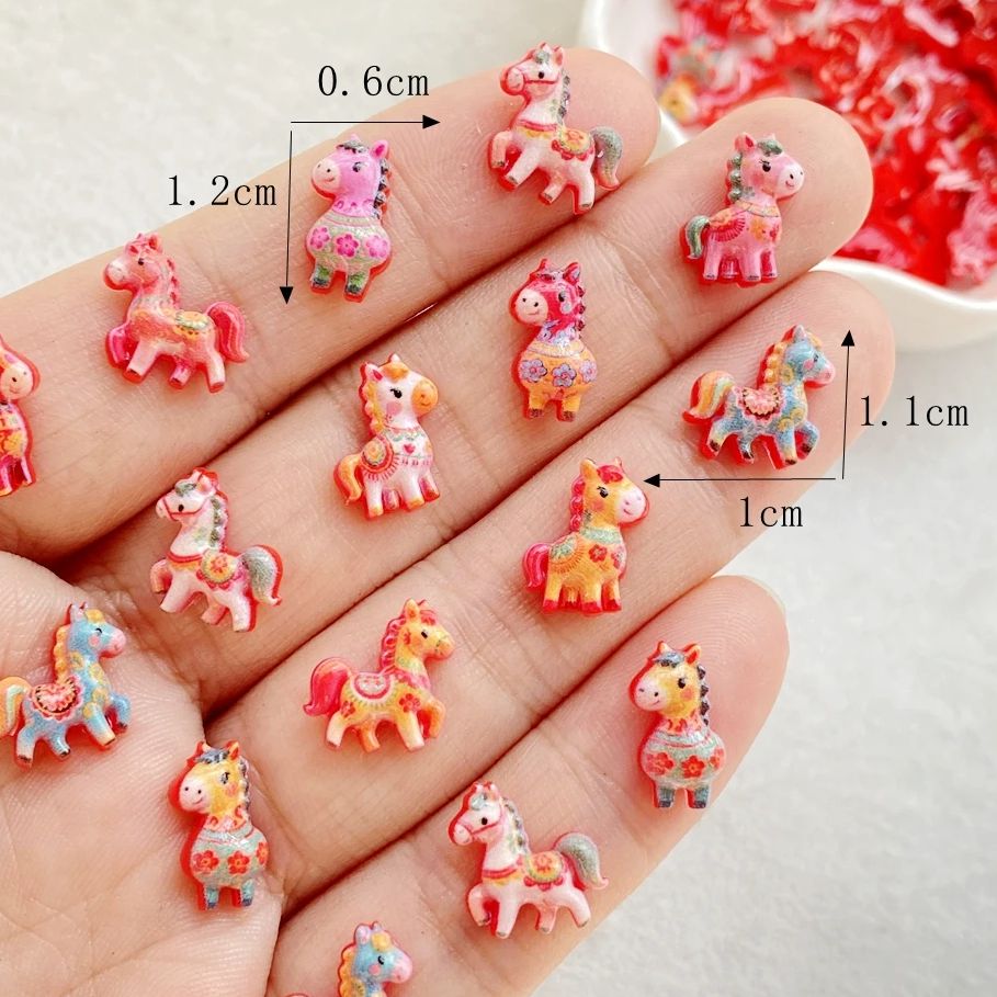 50pcs Resin Cute Mini Red Anim - Nail Art Wedding ulasan dan harga