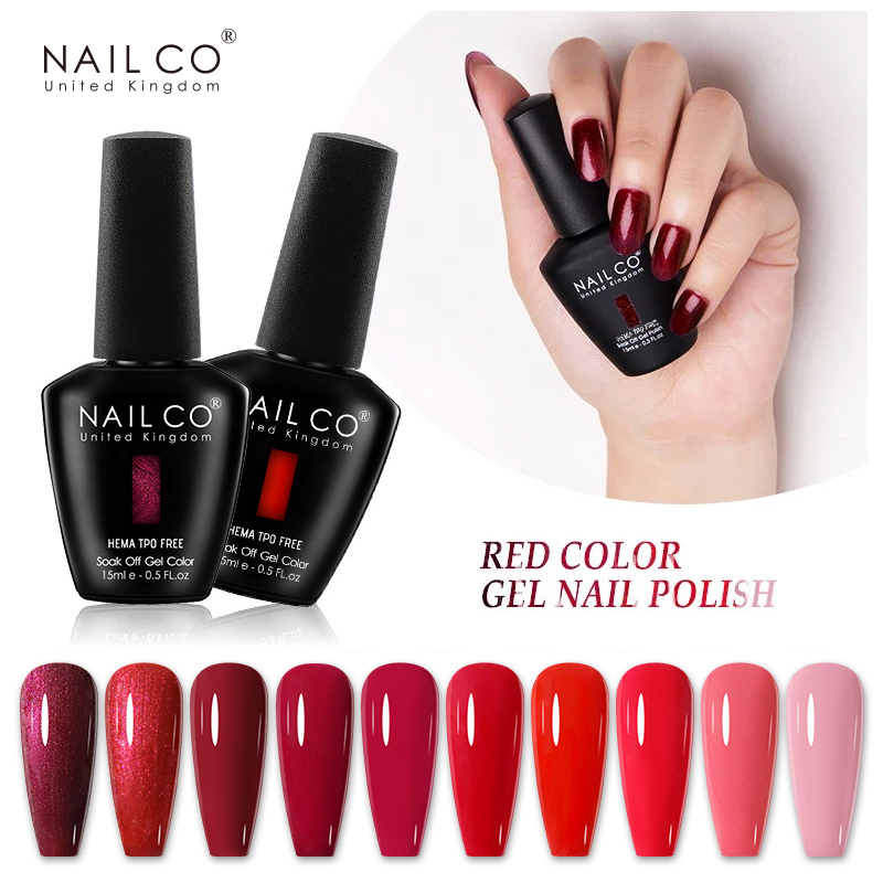 NAILCO UV Red Gel Nail Polish  - Nail Art One Piece ulasan dan harga