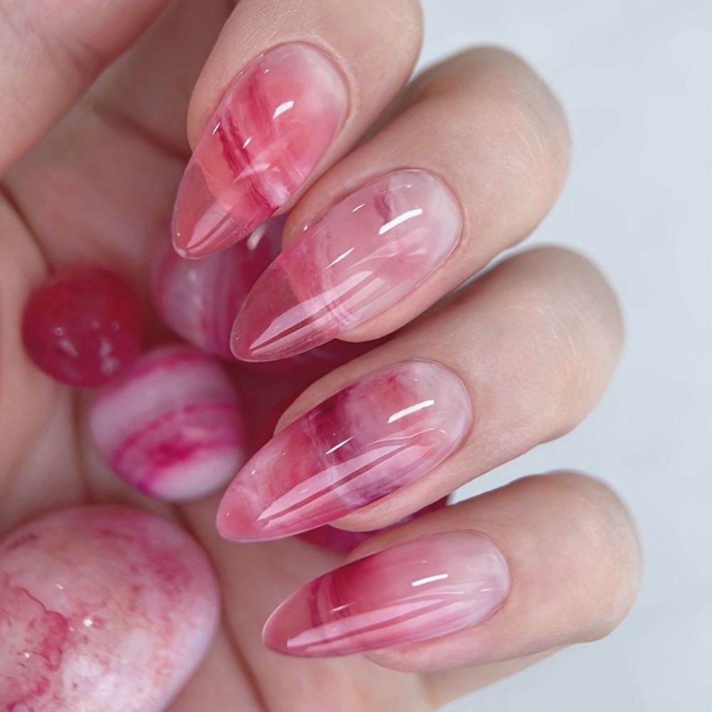 24pcs Simple Almond Press on N - Nail Art Simple ulasan dan harga