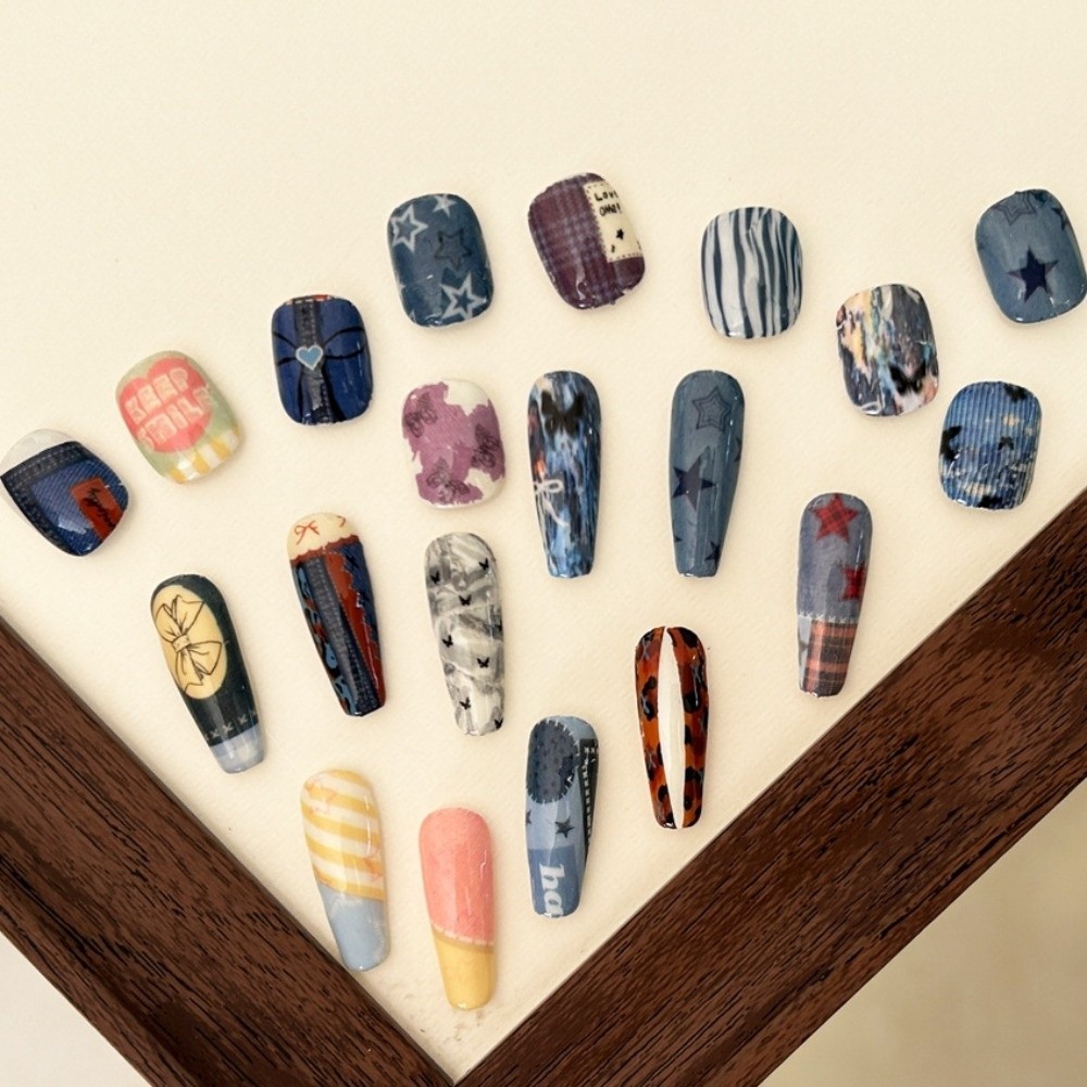 10Rolls Colorful Nail Foils Tr - Nail Art Denim ulasan dan harga