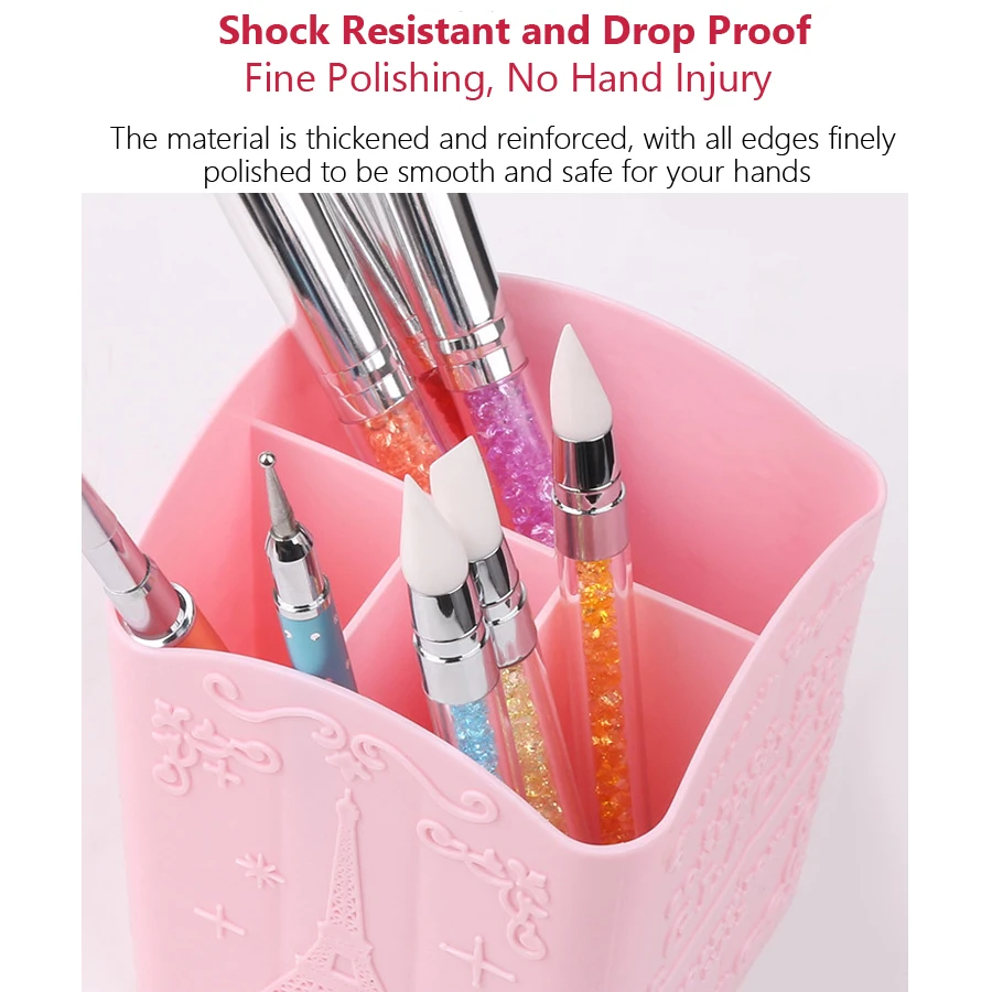 4-Compartment Nail Art Brush H - Nail Art Simple ulasan dan harga