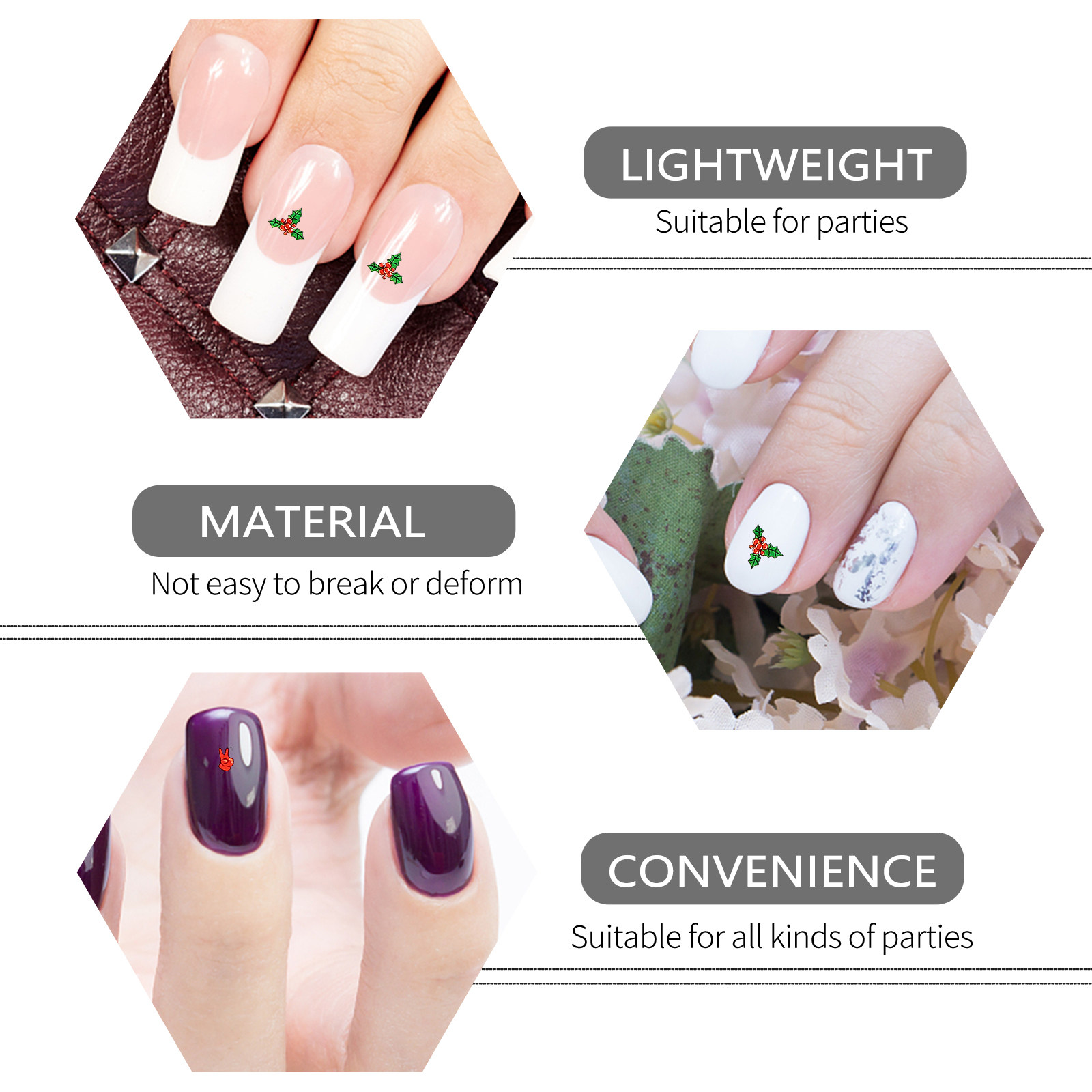 6 Sheets Christmas Nail Sticke - Nail Art Xmas Stickers ulasan dan harga