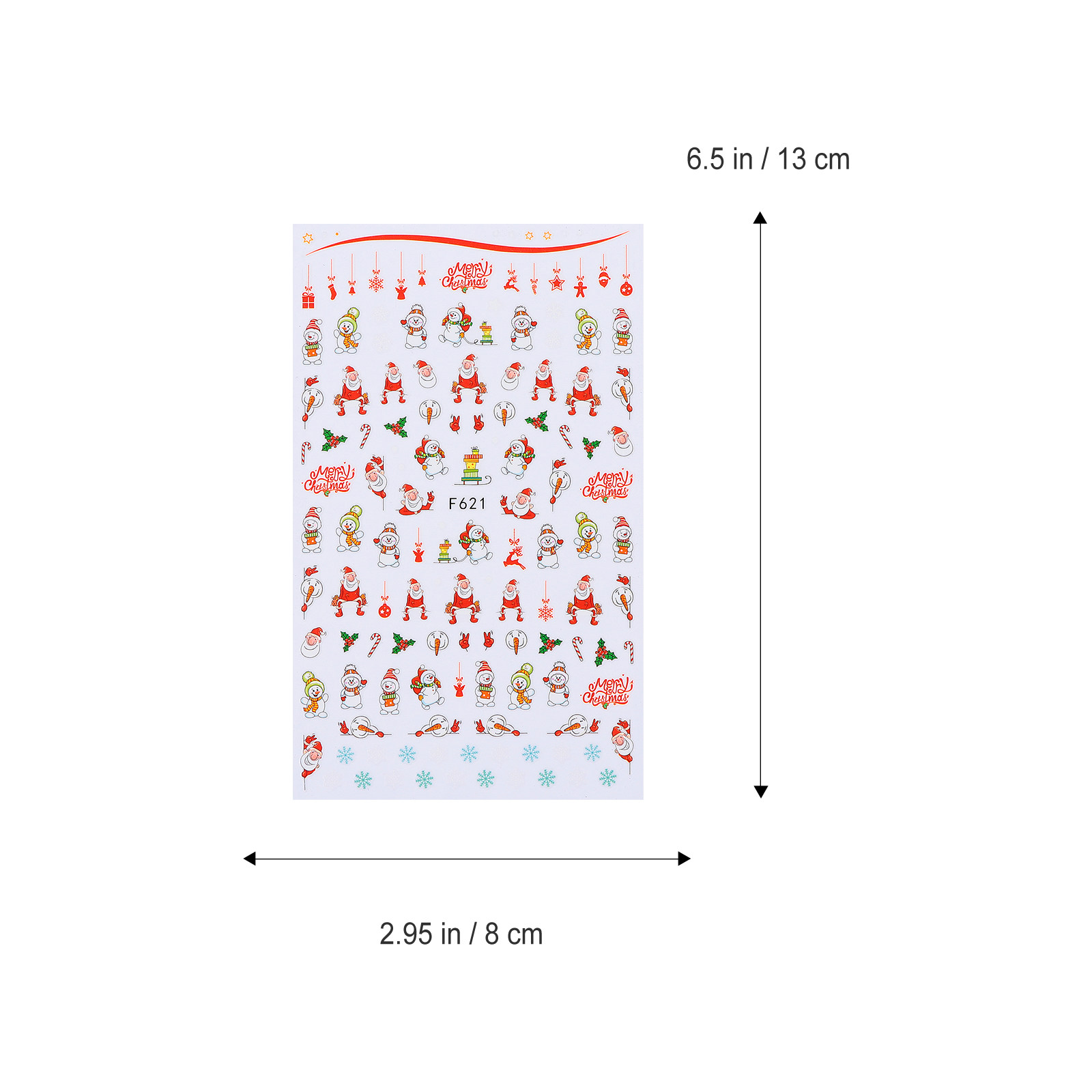 6 Sheets Christmas Nail Sticke - Nail Art Xmas Stickers ulasan dan harga