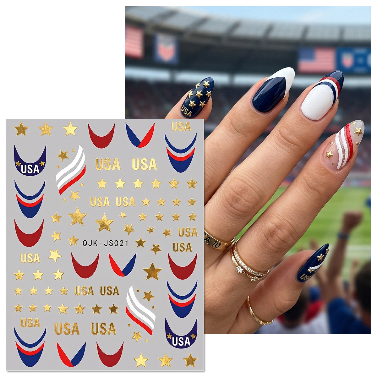 Football Style Nail Stickers,  - Nail Art France ulasan dan harga