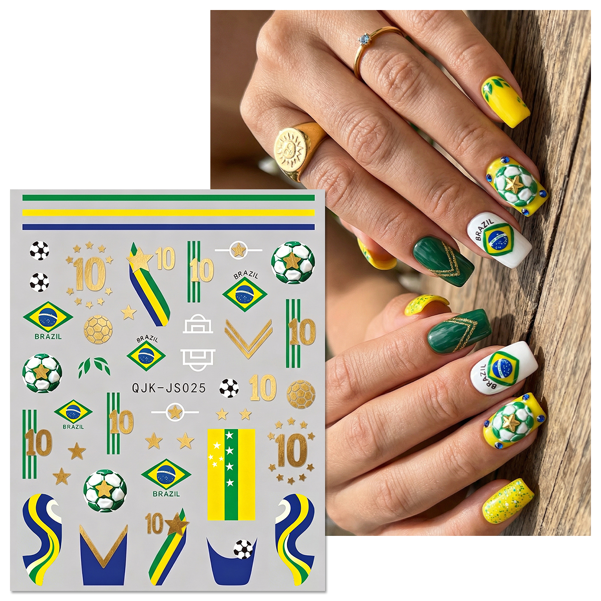 Football Style Nail Stickers,  - Nail Art France ulasan dan harga