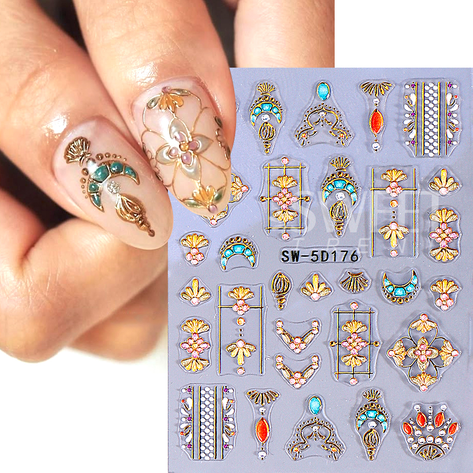 5D Moon Star Flower Nail Art S - Nail Art Zelda ulasan dan harga