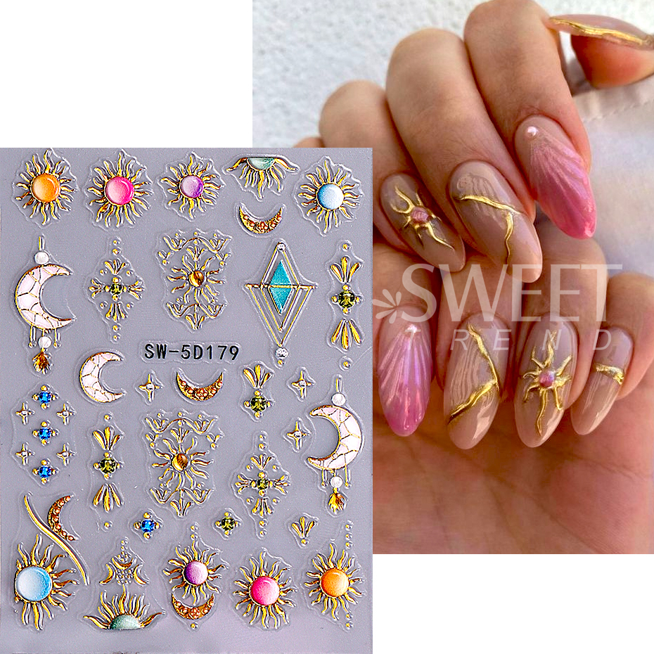 5D Moon Star Flower Nail Art S - Nail Art Zelda ulasan dan harga