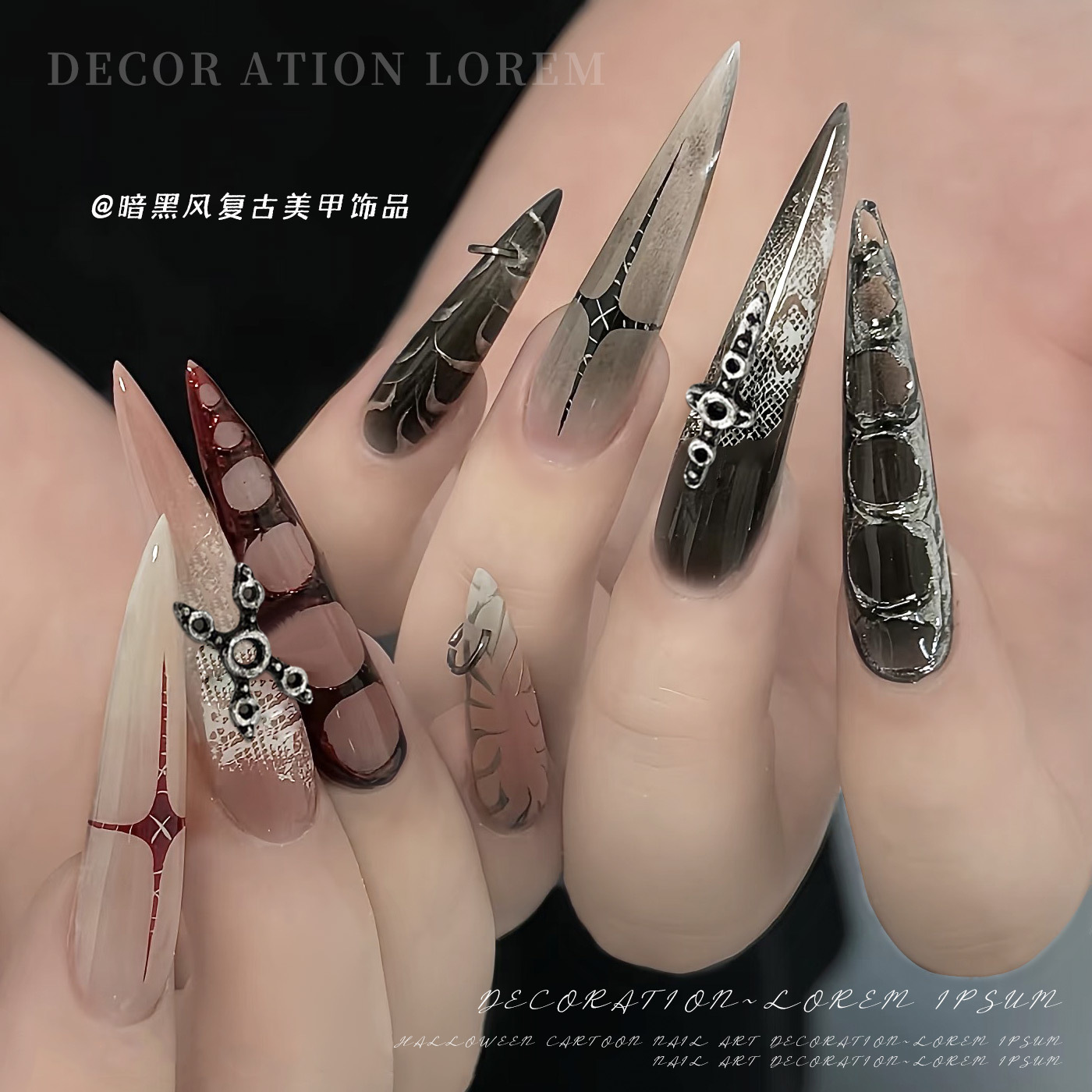 20PCS Punk Retro Buckle Hollow - Nail Art Lotso ulasan dan harga