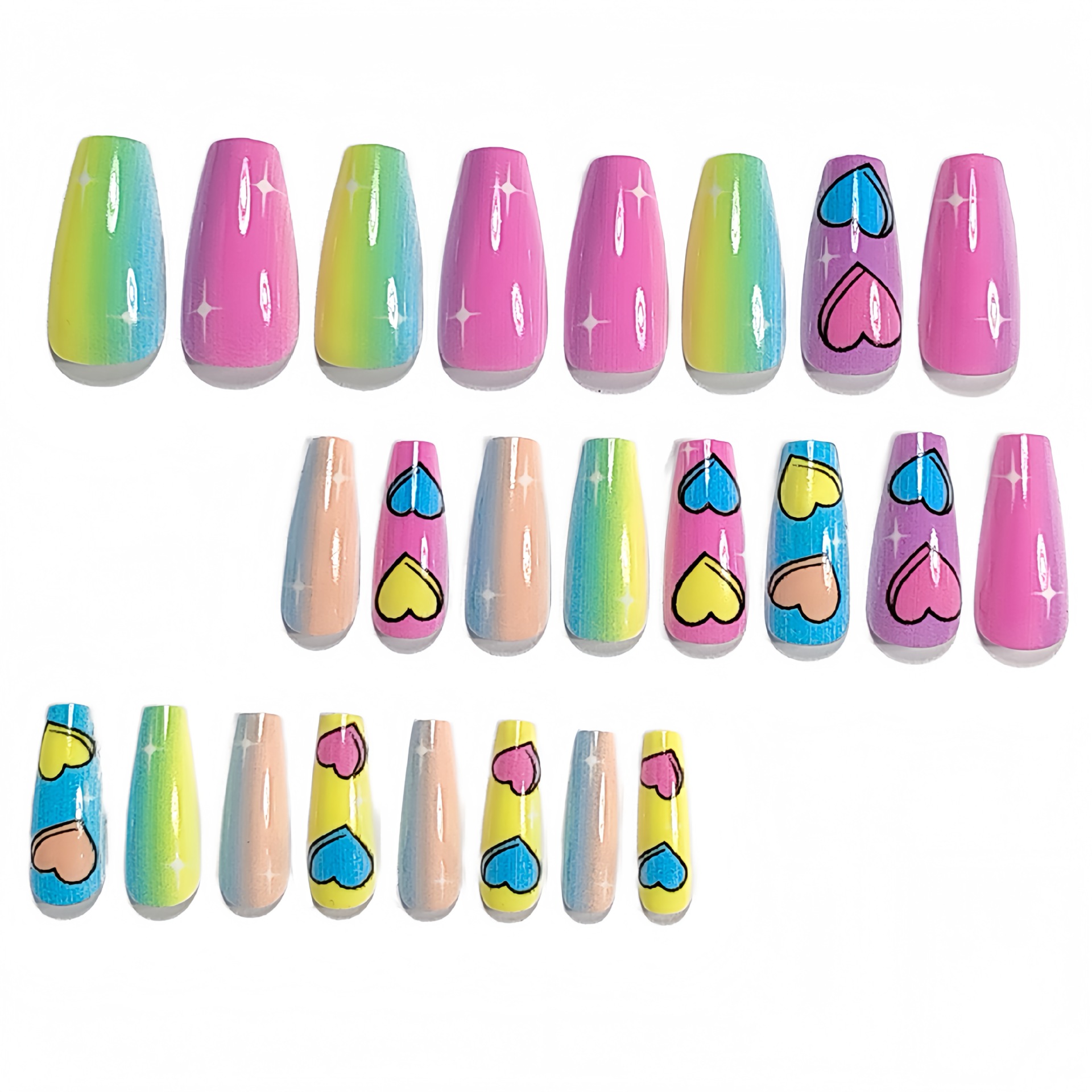 Short Medium fake nails gradie - Nail Art Wedding ulasan dan harga