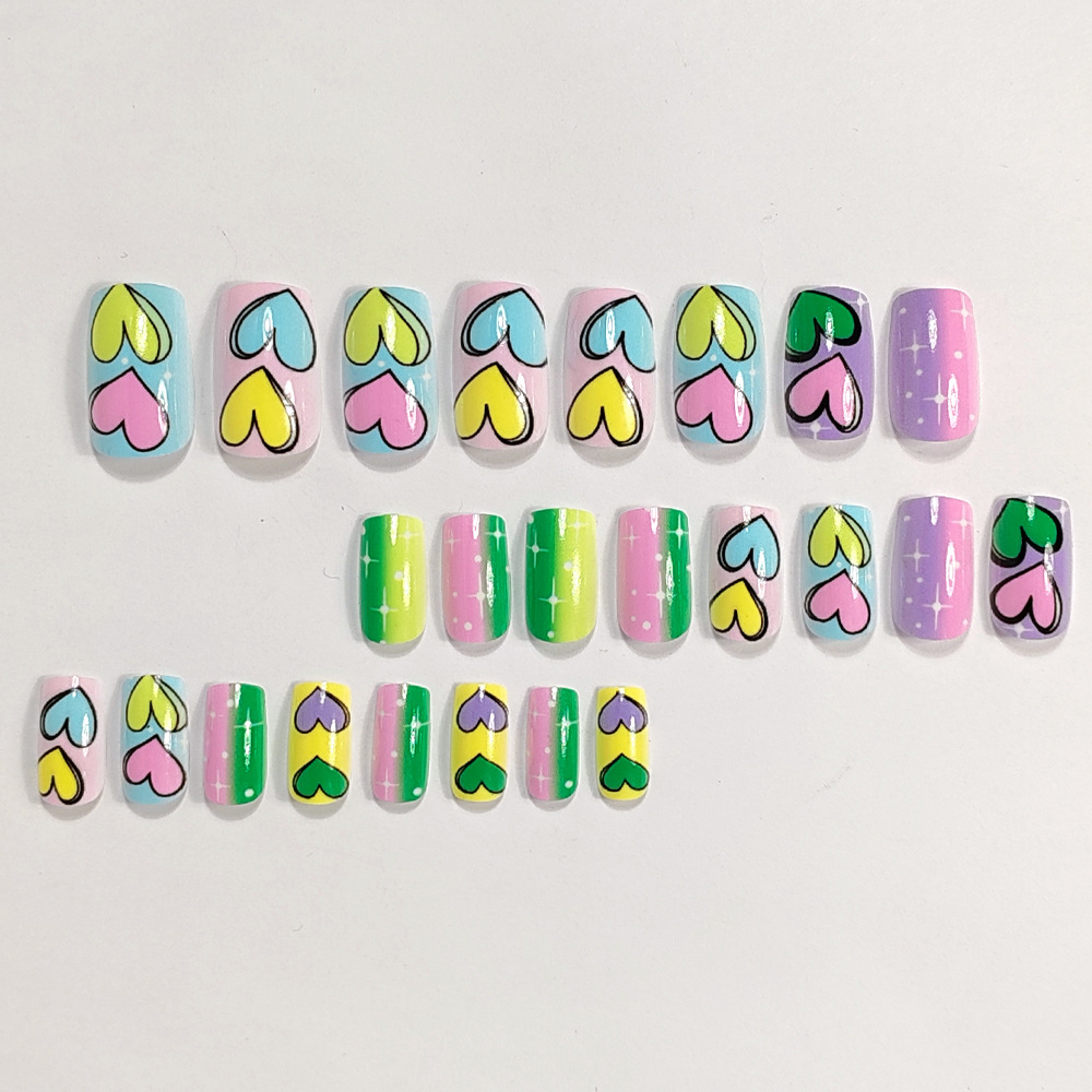 Short Medium fake nails gradie - Nail Art Wedding ulasan dan harga