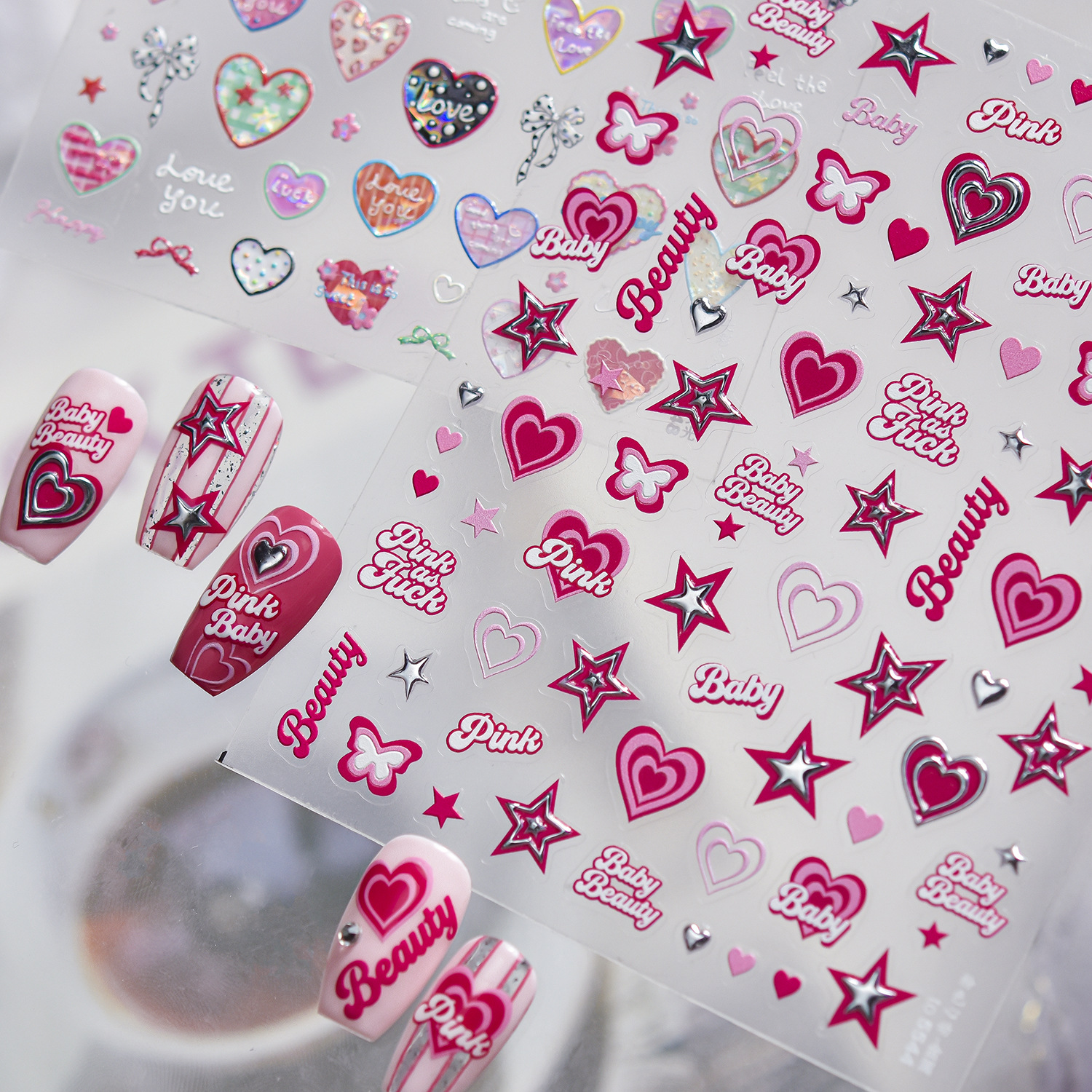 5D Metal Nail Stickers Sweet P - Nail Art Zelda ulasan dan harga