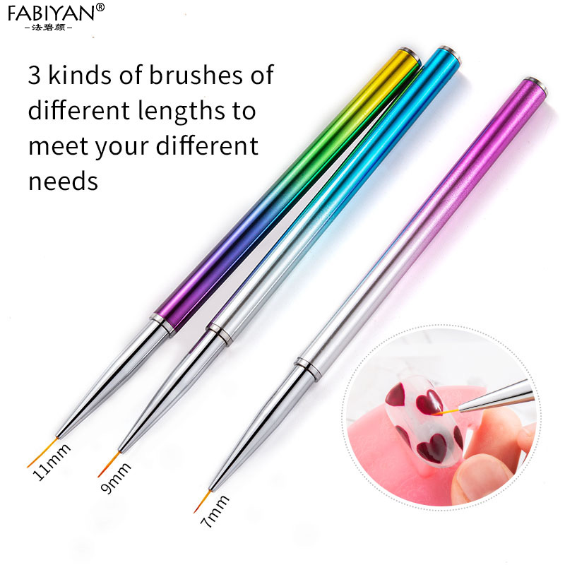 7/9/11mm 3Pcs Rainbow Nail Art - Nail Art Rainbow ulasan dan harga