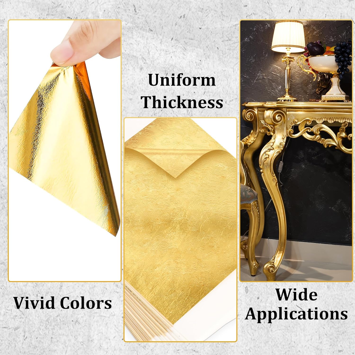 300Pcs Gold Leaf Sheets 5.1x5. - Nail Art Wedding ulasan dan harga