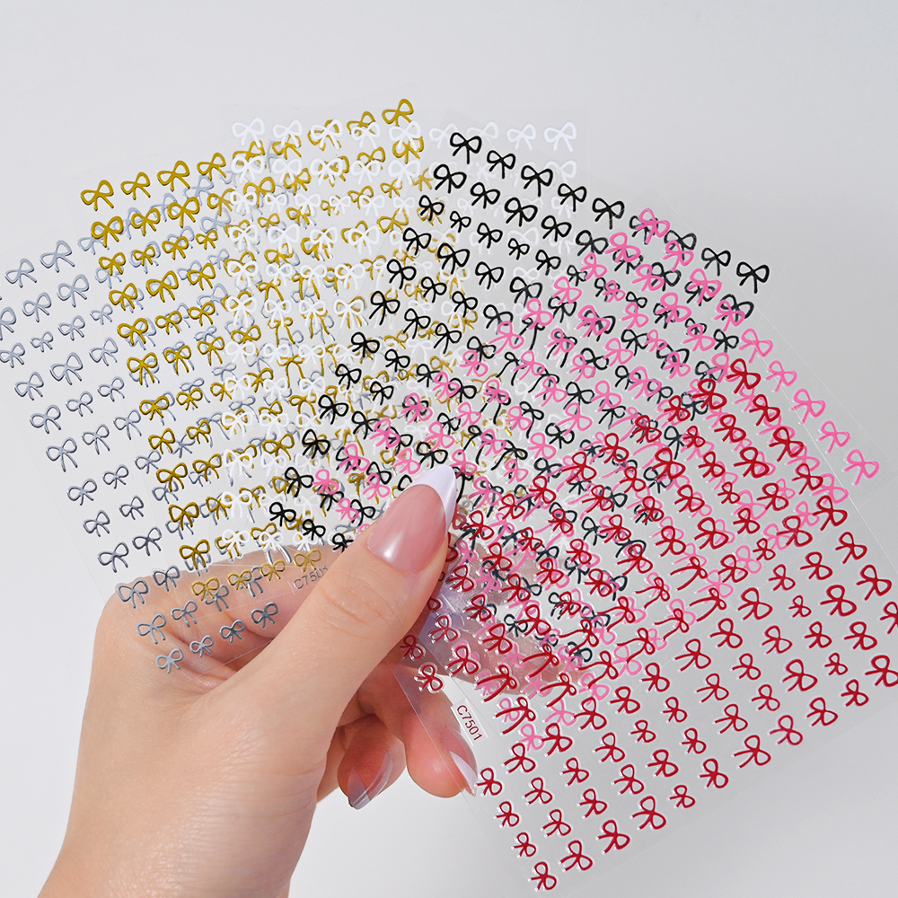 6Pcs Kawaii Bow Nail Art Stick - Nail Art Wedding ulasan dan harga