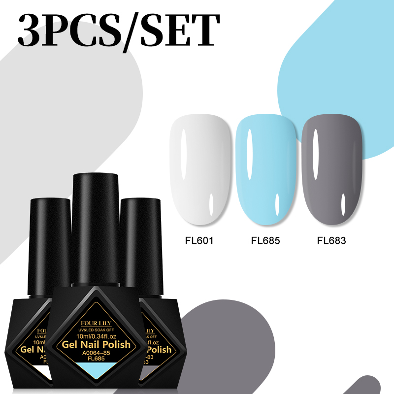 3PCS Nude Pink Gel Nail Polish - Nail Art Natural Pink ulasan dan harga