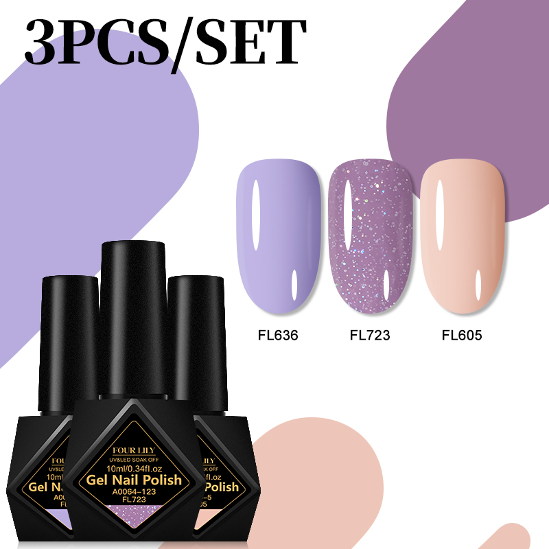 3PCS Nude Pink Gel Nail Polish - Nail Art Natural Pink ulasan dan harga