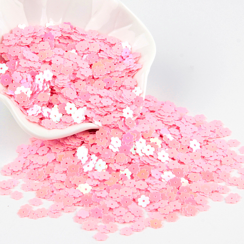 Matte Pink Flower Sequins 6mm  - Nail Art Lotso ulasan dan harga