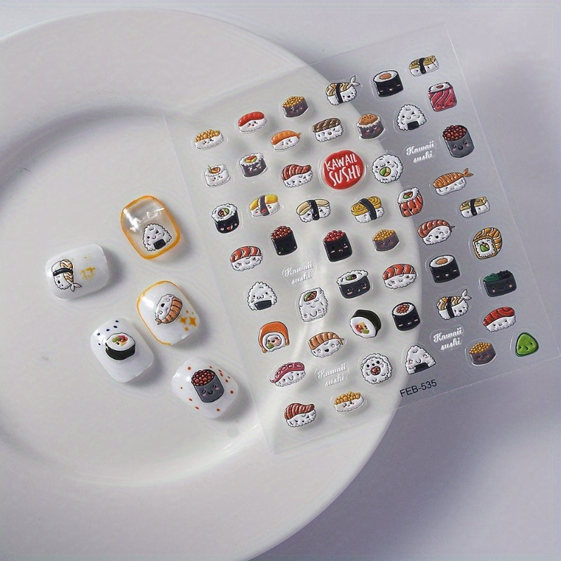 2pcs 3D Sushi Nail Stickers, J - Nail Art Zelda ulasan dan harga