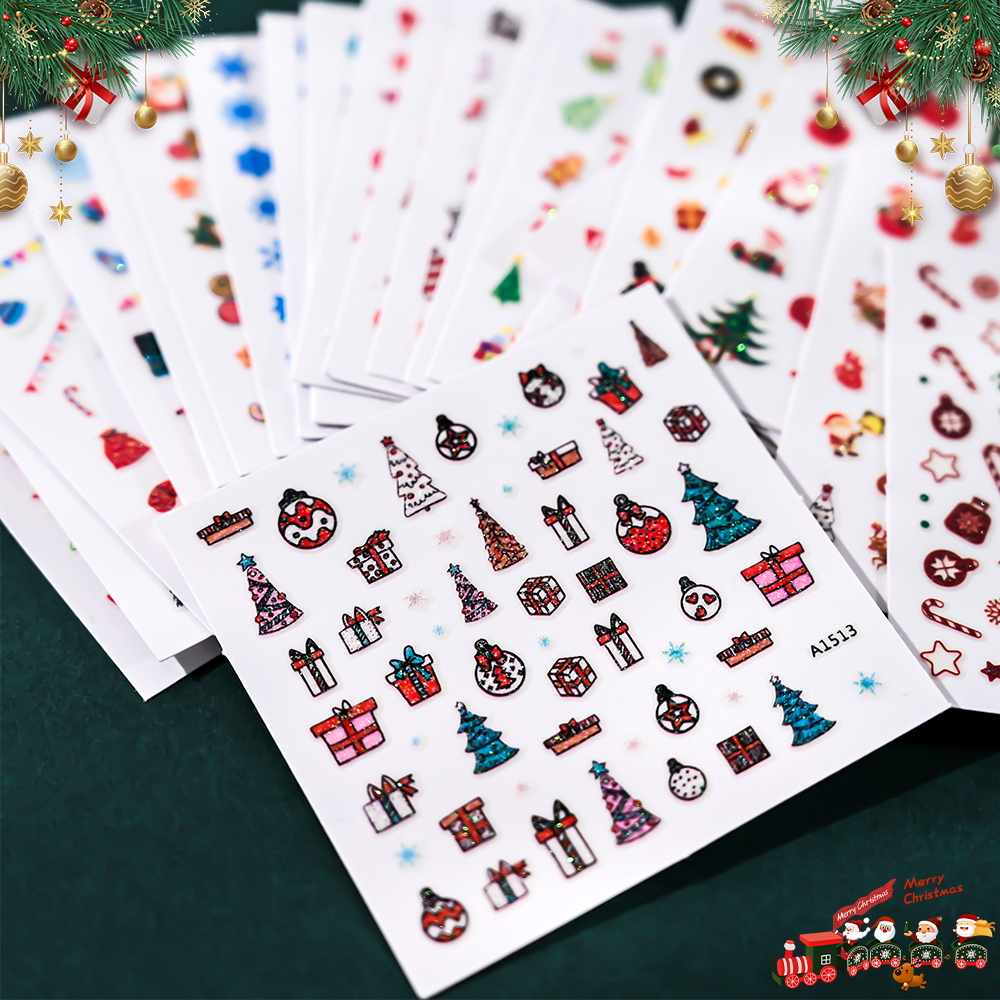 24pcs 3D Christmas Nail Art St - Nail Art Xmas Design ulasan dan harga