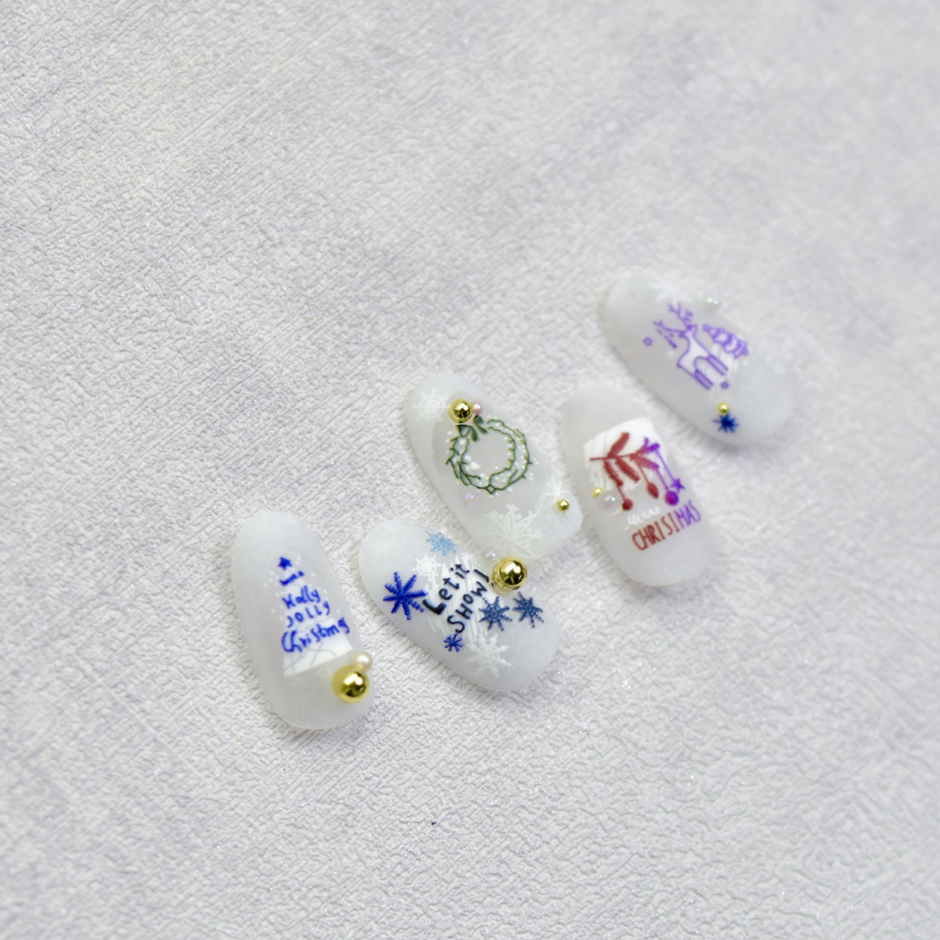 1 piece of 5D embossed nail ar - Nail Art Xmas Design ulasan dan harga