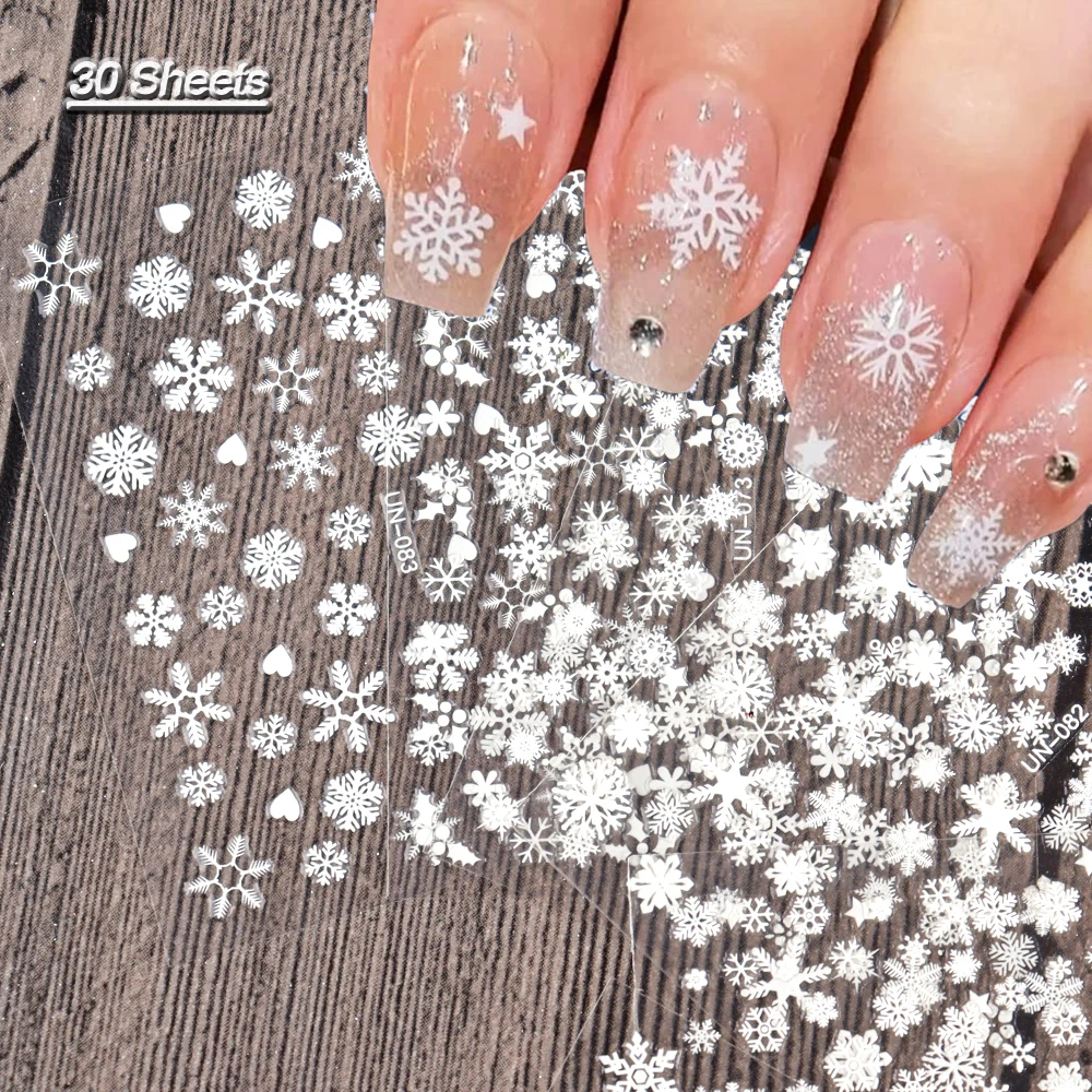 30 Sheets Christmas Nail Art S - Nail Art Xmas Stickers ulasan dan harga