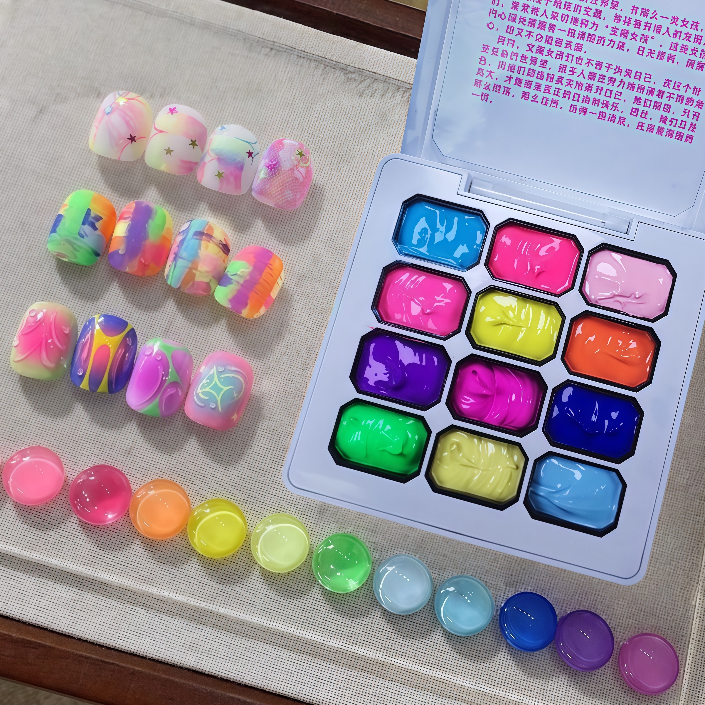 12 Color Rainbow Solid Nail Po - Nail Art Rainbow ulasan dan harga