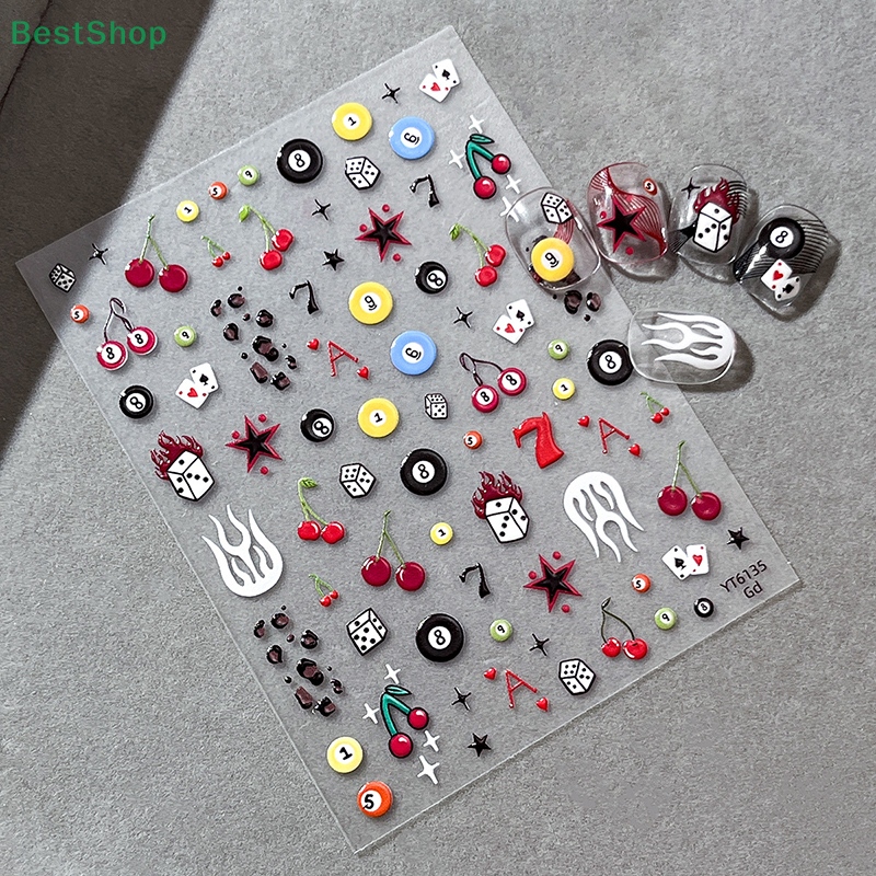 ☆☆☆3D Stereoscopic Cherry Bill - Nail Art Van Gogh ulasan dan harga