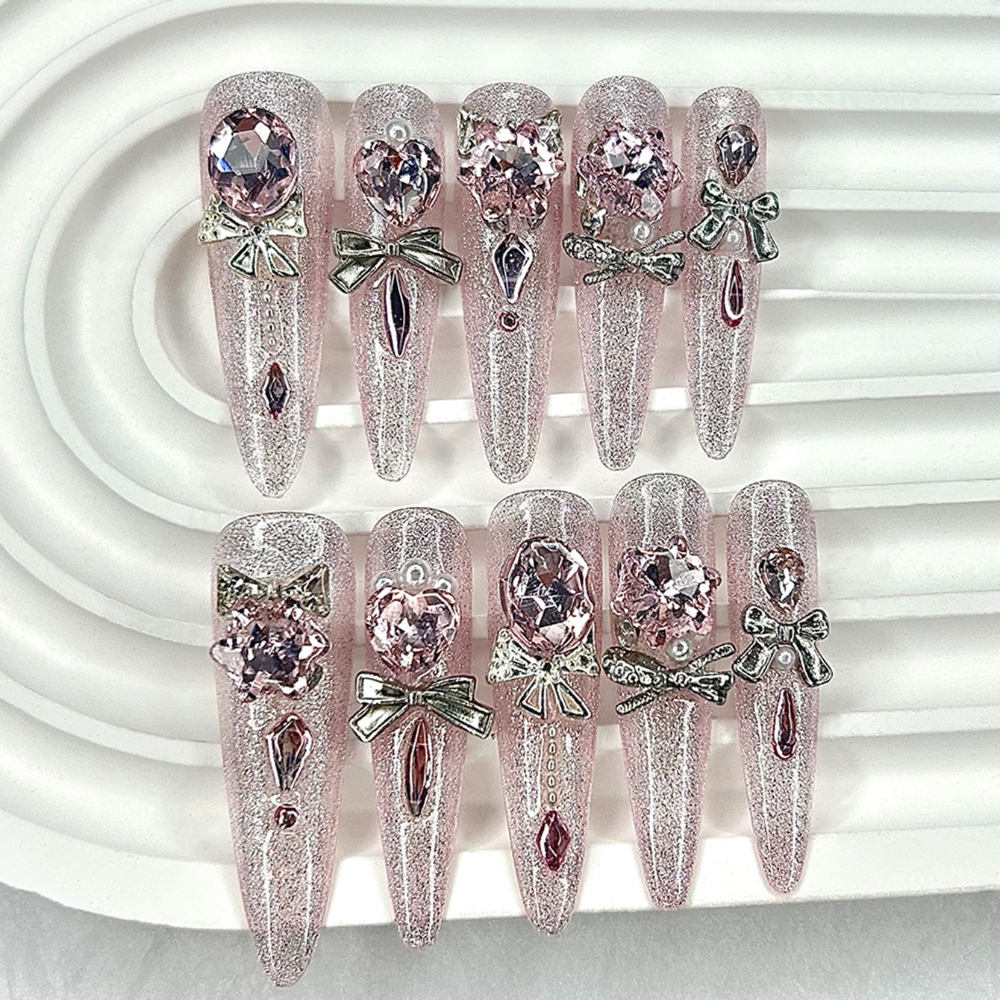 Luxury Pink Cat Eye Glitter St - Nail Art Pink ulasan dan harga
