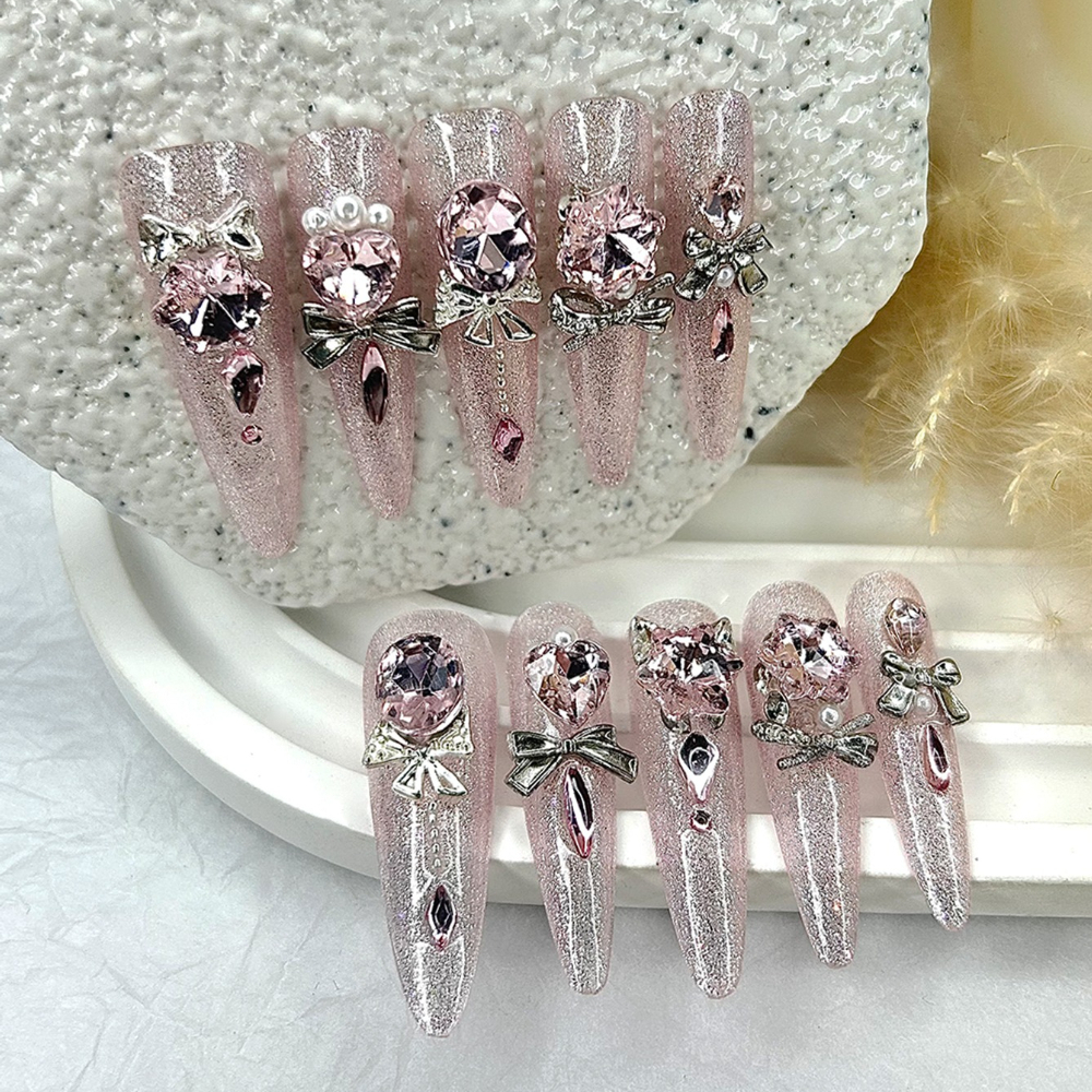 Luxury Pink Cat Eye Glitter St - Nail Art Pink ulasan dan harga