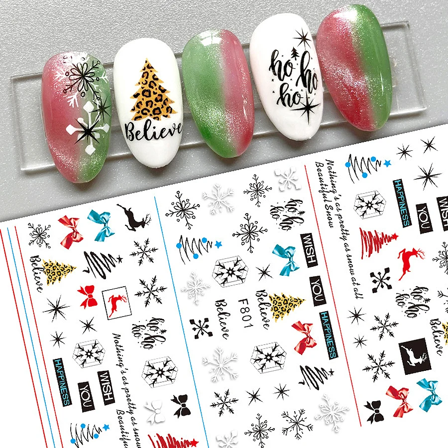 Christmas Nail Stickers Festiv - Nail Art Xmas Design ulasan dan harga