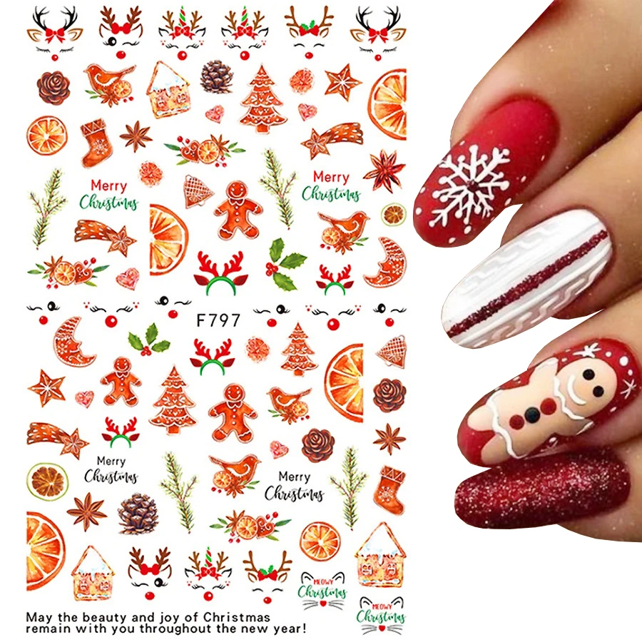 Christmas Nail Stickers Festiv - Nail Art Xmas Design ulasan dan harga