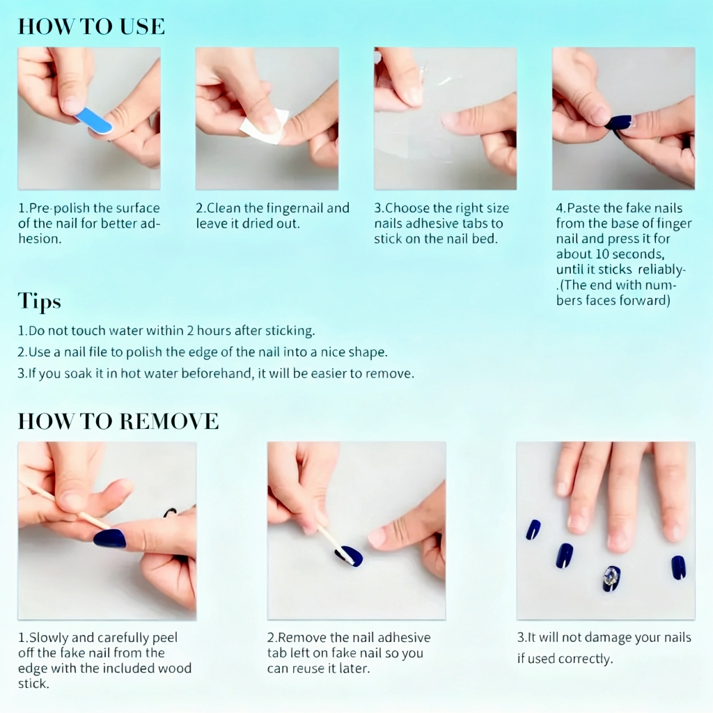 10pcs Pure Hand Pressed Long S - Nail Art Pink ulasan dan harga