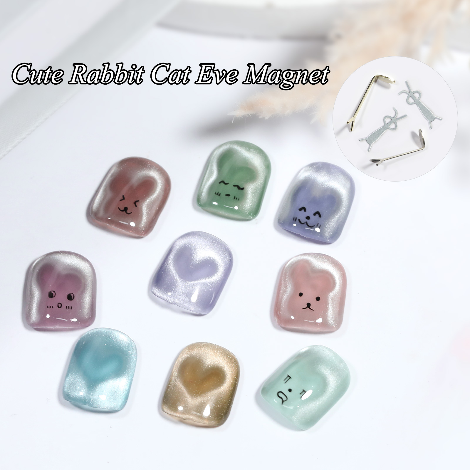 1/2/4pcs Rabbit Bear Heart Sha - Nail Art One Piece ulasan dan harga