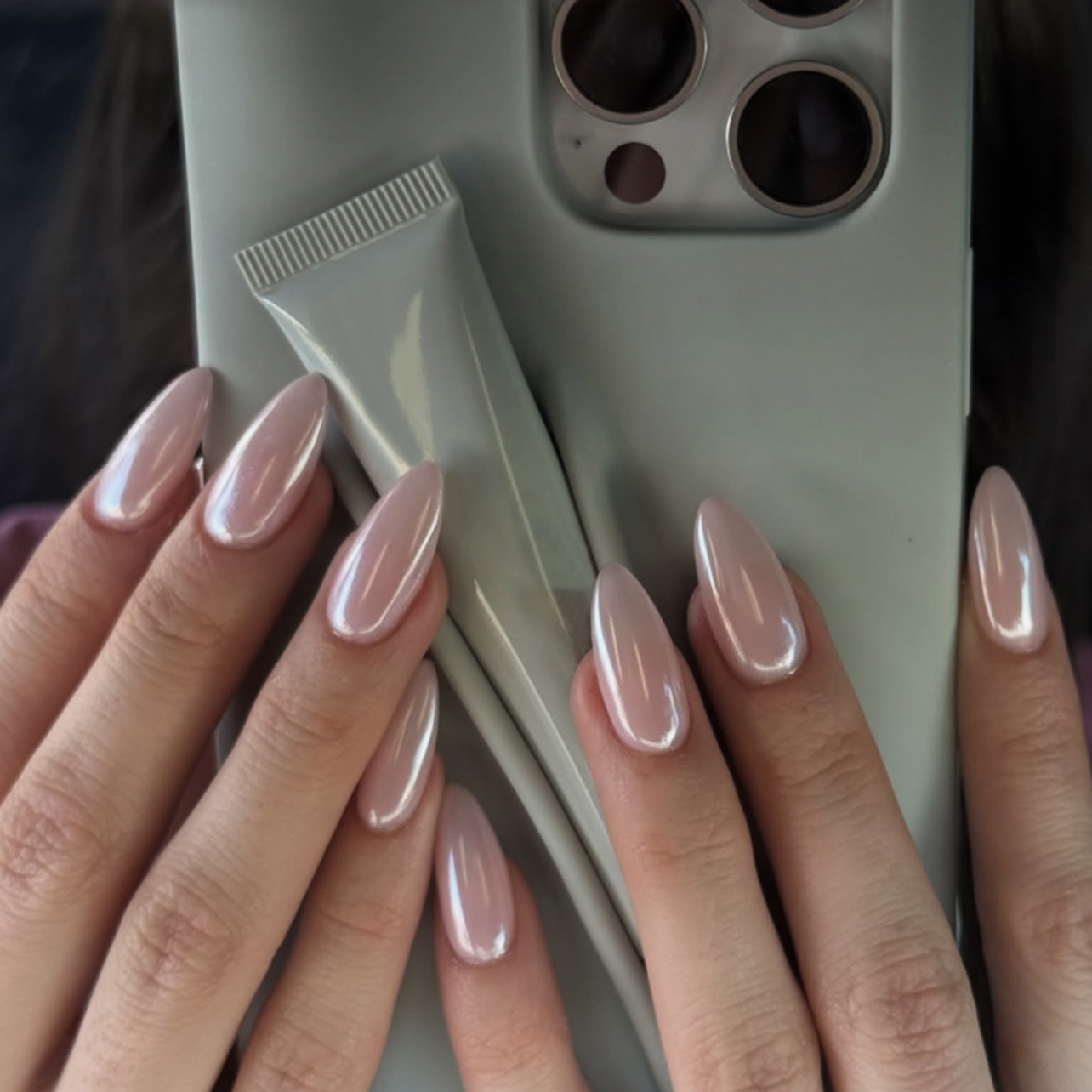 24Pcs Simple Nude Pink Solid N - Nail Art Simple ulasan dan harga