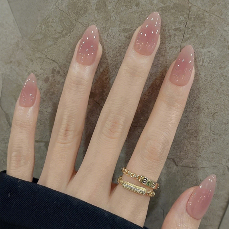 24Pcs Simple Nude Pink Solid N - Nail Art Simple ulasan dan harga