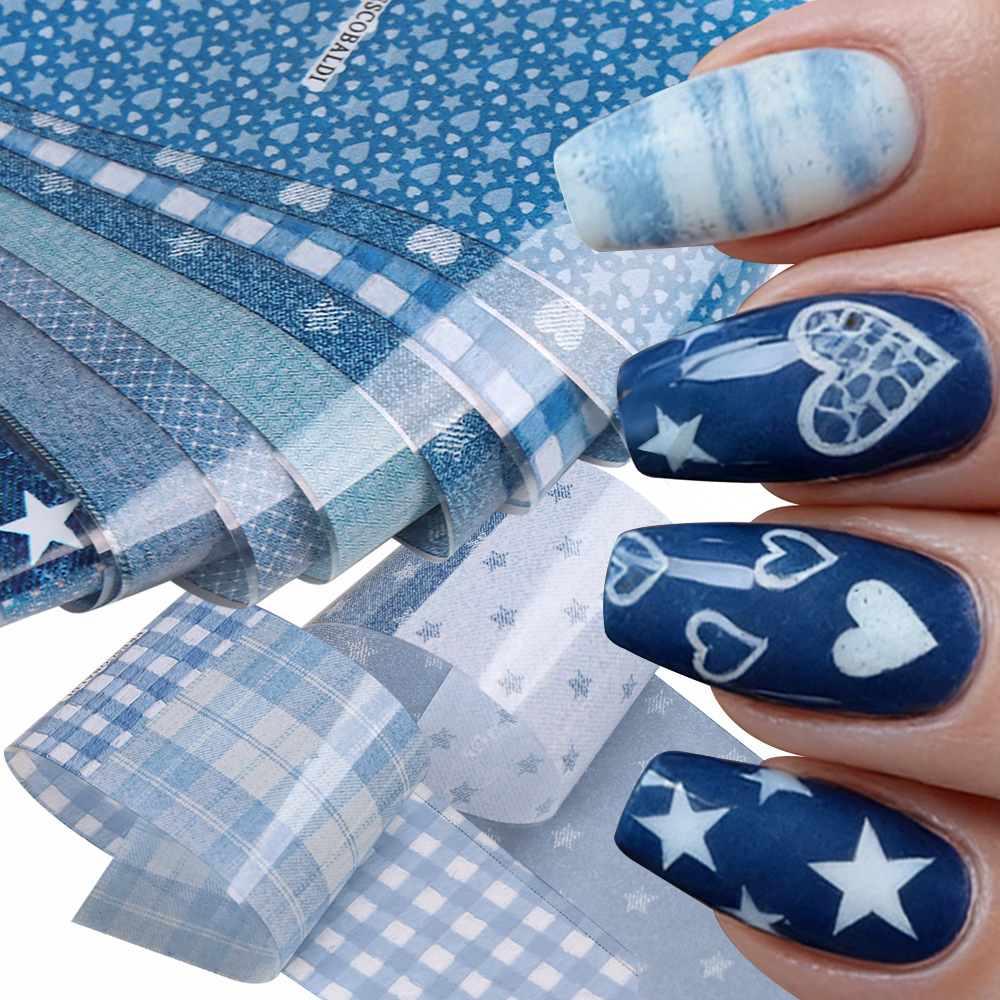 10 Rolls 3.8*20cm Denim Style  - Nail Art Denim ulasan dan harga
