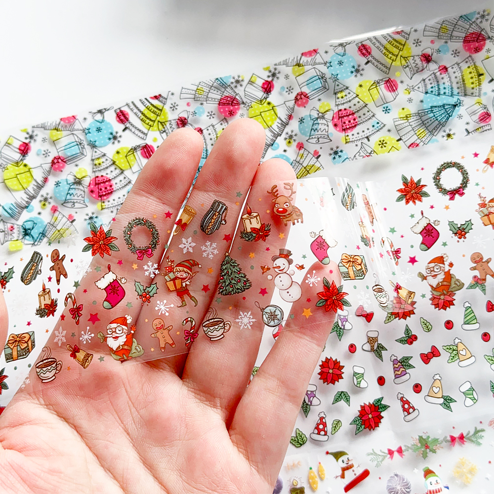 10 Rolls Christmas Nail Art Fo - Nail Art Xmas Design ulasan dan harga