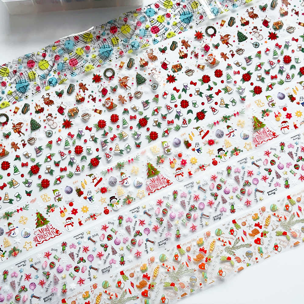 10 Rolls Christmas Nail Art Fo - Nail Art Xmas Design ulasan dan harga
