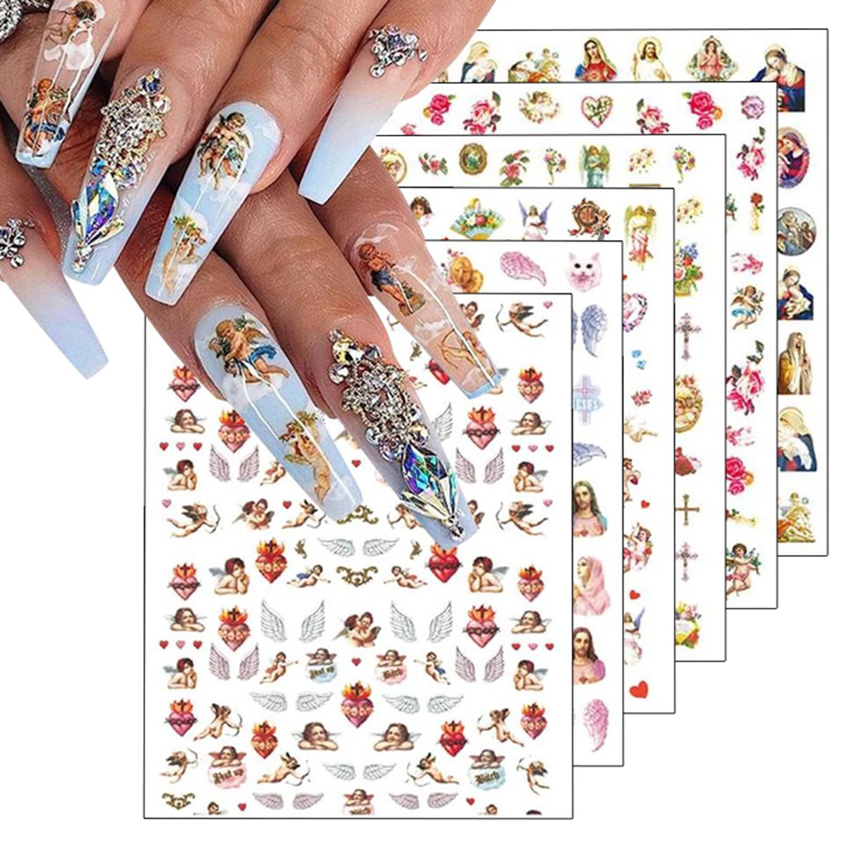 3/6 Sheets Angel Nail Stickers - Nail Art Zelda ulasan dan harga