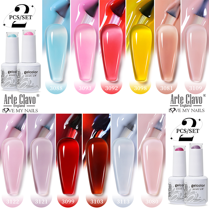 Arte Clavo 2Pcs/Set 15ml Jelly - Nail Art Natural Pink ulasan dan harga