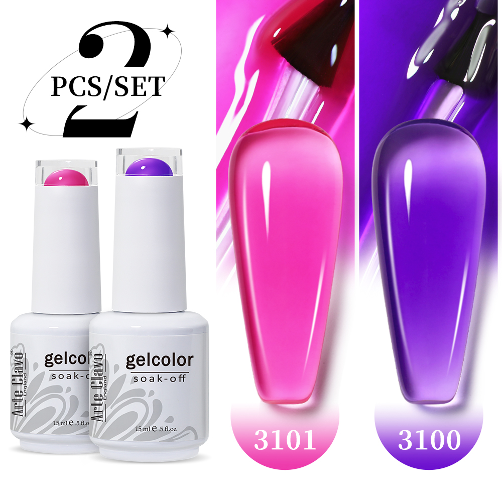 Arte Clavo 2Pcs/Set 15ml Jelly - Nail Art Natural Pink ulasan dan harga